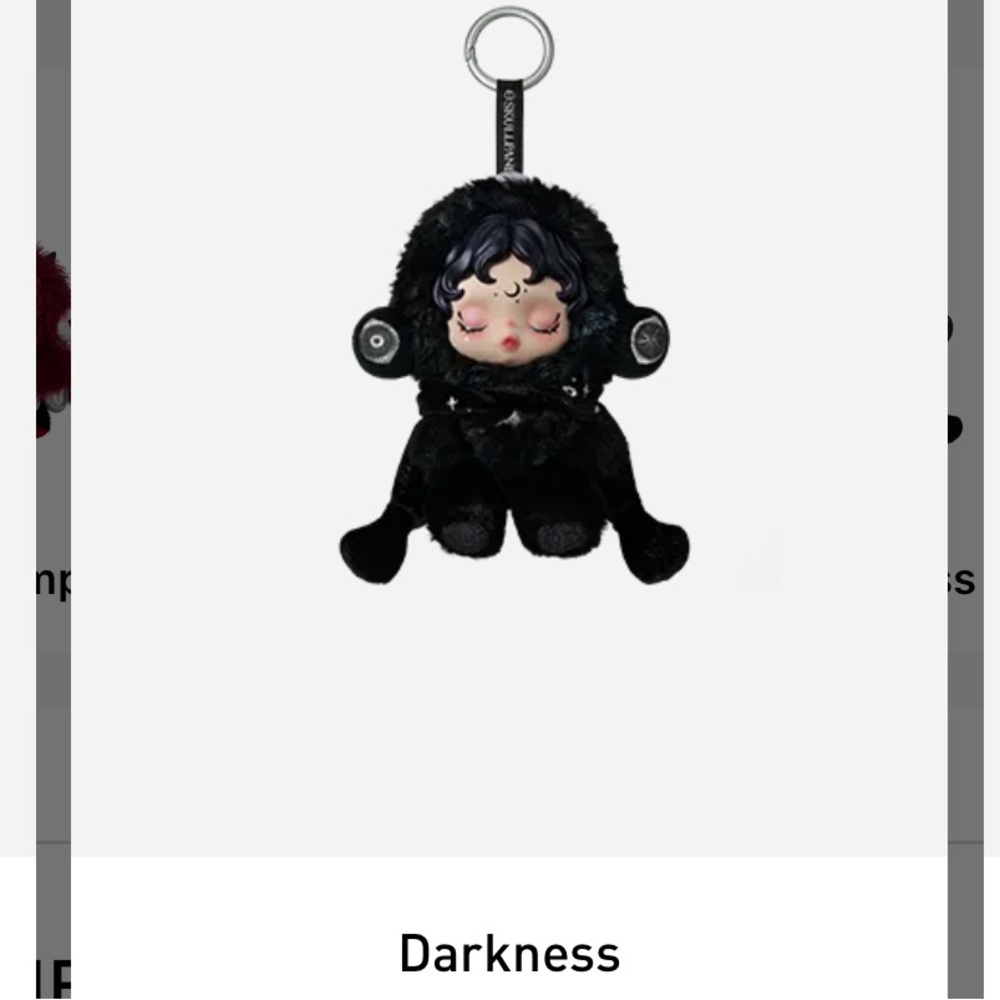 Darkness  skull panda Plush Keychain